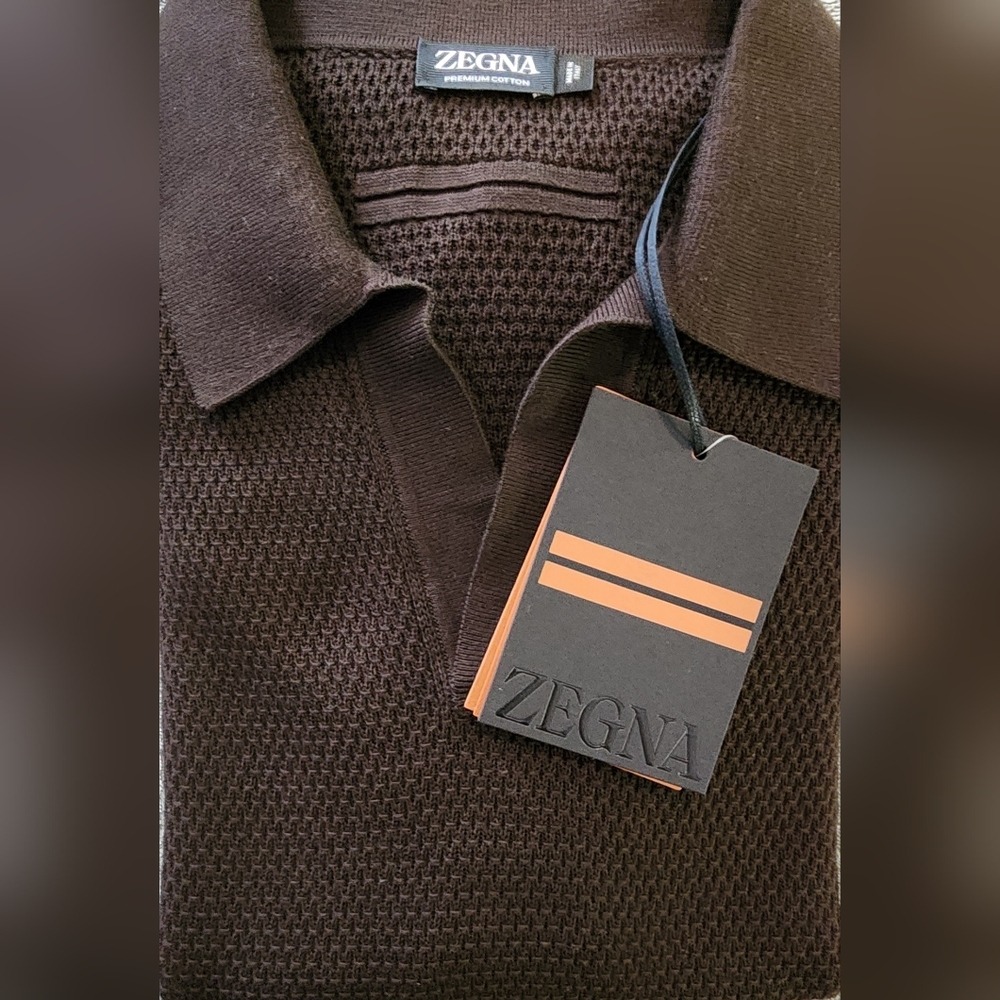 Zegna Brown Premium Cotton Polo